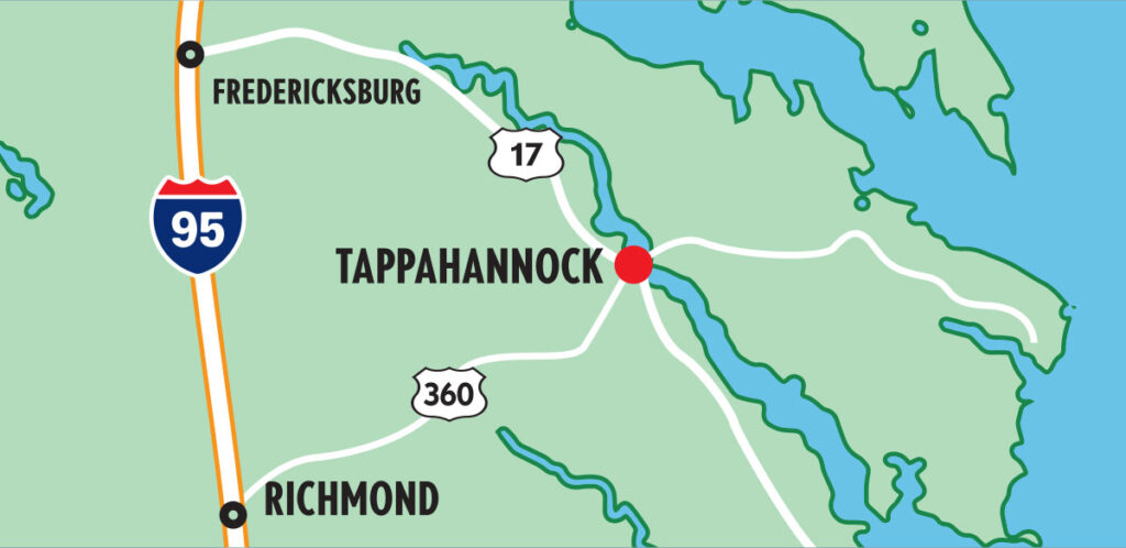 Graphic map of Tappahannock