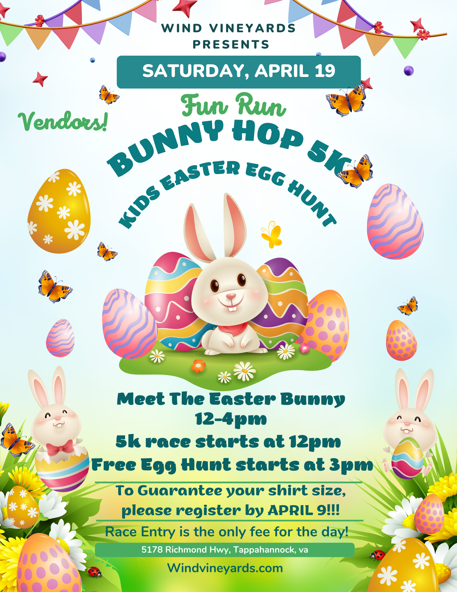 Colorful And Playful Kids Easter Egg Hunt Event Flyer