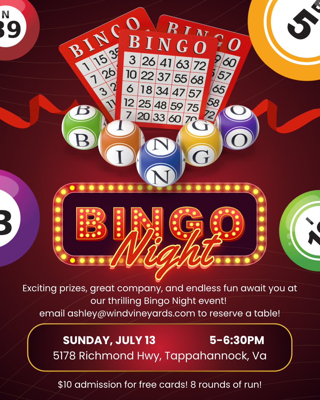 Red Modern Bingo Night Instagram Post