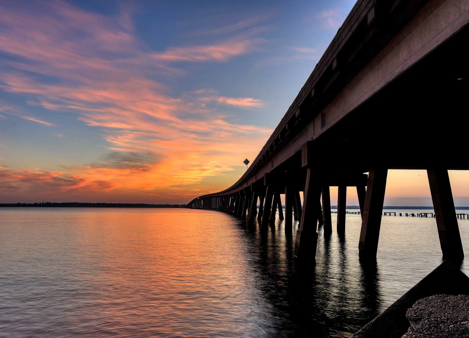 Rappahannock river and the Downing Bridge in Tappahannock